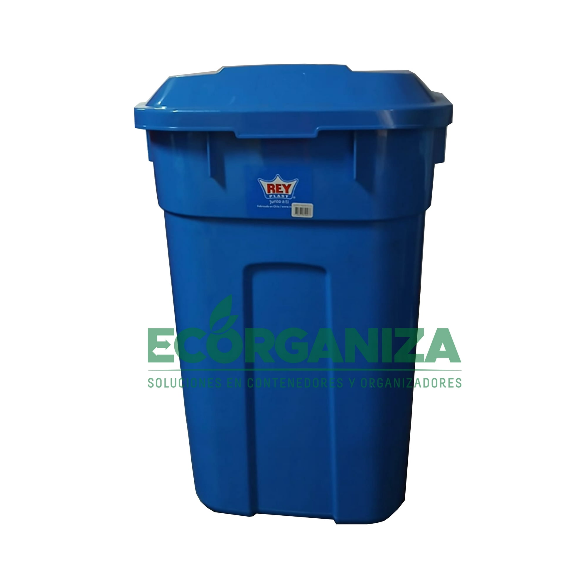 Rey Plast - Contenedor De Basura De 120 Lts Azul