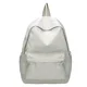thumbnail image 1 of Preppy Solid Color Shoulder Bag Nylon School Knapsack Korean Teenager White School Bag Sports Travel Backpack for Women, 1 of 3