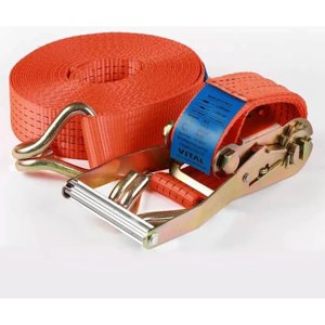 Metalfer - Eslinga Cinta Amarre Con Ratchet 2 Pulgada X 10 M Rojo