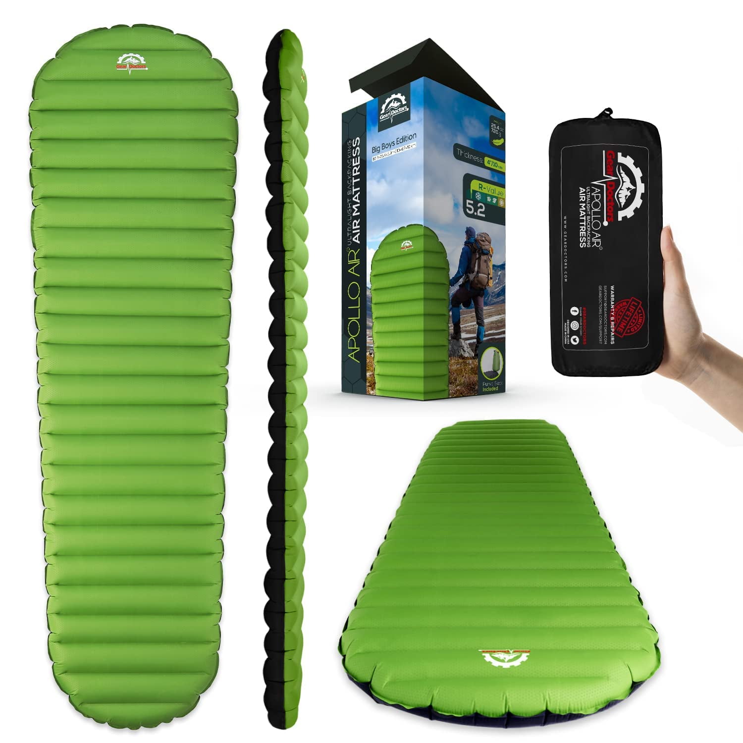 Gear Doctors - Colchoneta Para Dormir Para Acampar Doctors Ultralight Apolloair