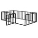 thumbnail image 3 of Twin Size Metal Floor Bed Frame with Fence and Door, Black, 3 of 3