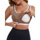 thumbnail image 5 of INSPIRE CHIC Camiseta de Tirantes Anchos para Mujer con Almohadillas Push Up, Cuello en U, Elástica, Ajustada, de Bloques de Color, Recortada para Entrenamiento, XL Marrón, 5 of 6