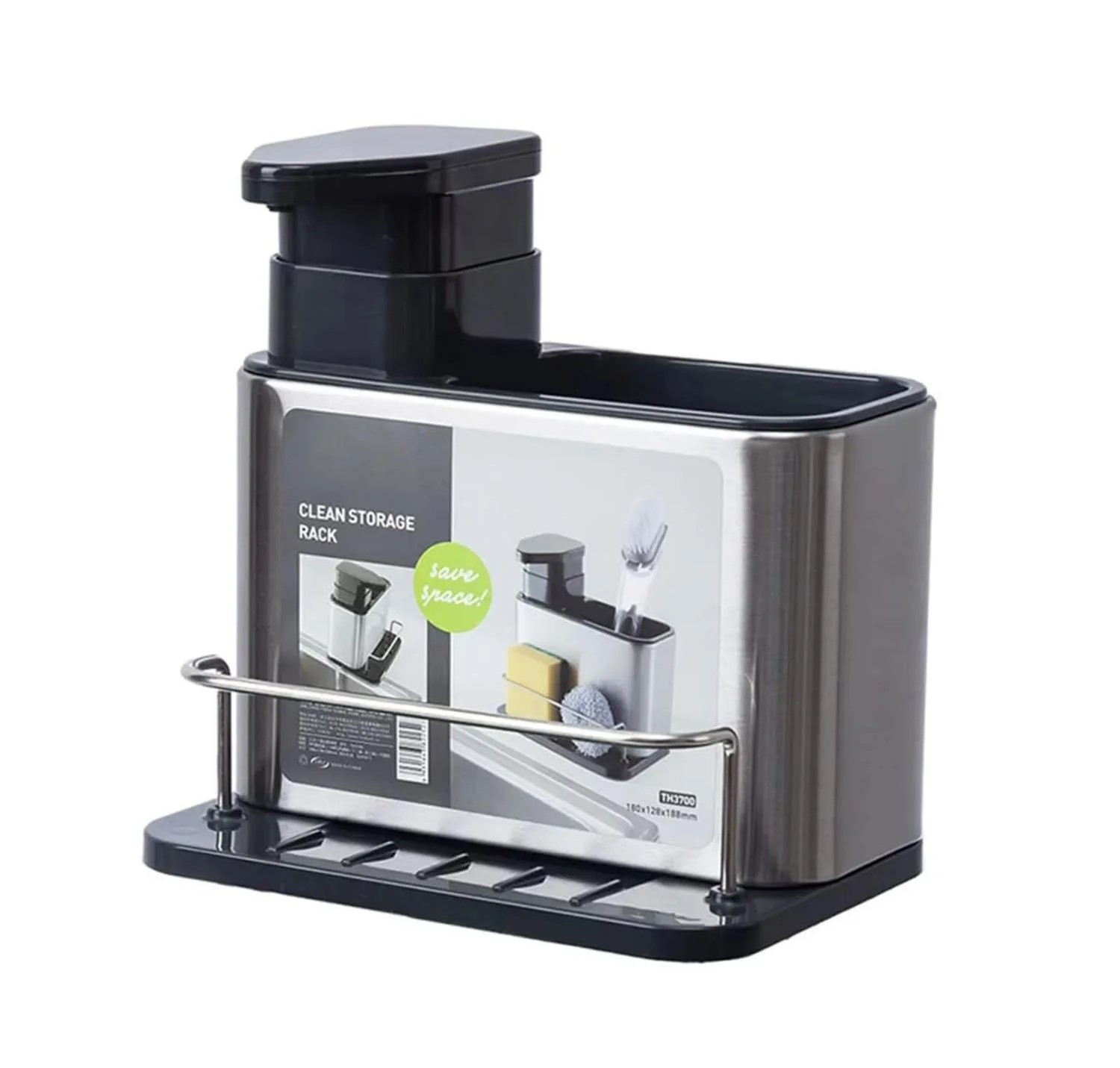 Genérico - Dispensador De Jabón Y Organizador Para Cocina Plateado