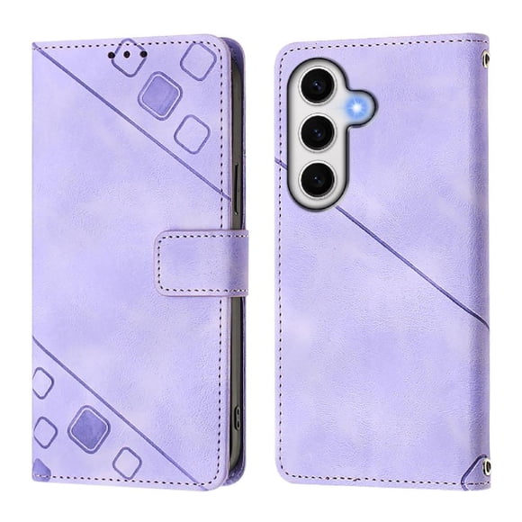 Funda Cartera para Samsung Galaxy S24 FE con Soporte y Ranuras, Resistente a Golpes y Rayones Morado