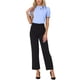 thumbnail image 2 of INSPIRE CHIC Blusas de Mujer de Color Sólido con Lazo en el Cuello y Mangas Cortas para el Trabajo Azul Pálido Talla L, 2 of 6