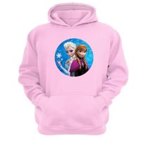 Genérico - Polerón Canguro Elsa Y Anna Rosa Talla Xl Unisex