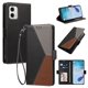 thumbnail image 2 of Cartera Plegable para Motorola Moto G73, PU Tricolor con Ranuras, Negro, 2 of 6