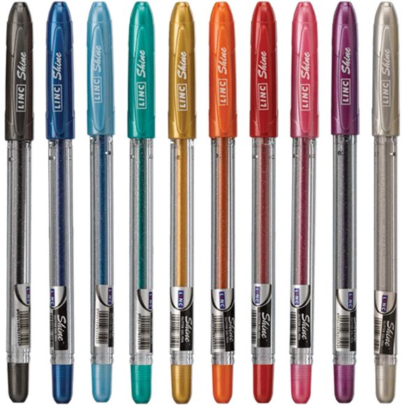 Bolígrafo de Gel Linc Shine Glitter 10 uds 1,0 mm surtidos