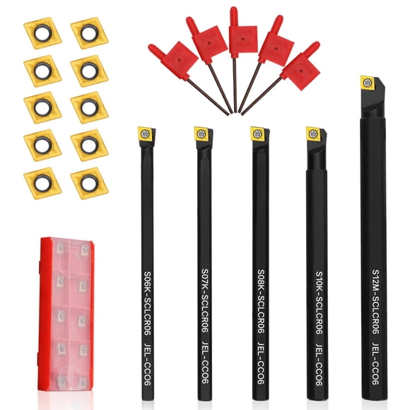Kit de herramientas de torneado indexable Joogto S06K-SCLCR06, 15 piezas