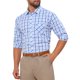 thumbnail image 5 of INSPIRE CHIC Camisa de Vestir de Manga Larga a Cuadros para Hombre Cuello de Punta Botón Camisa a Cuadros L Blanco Azul, 5 of 6