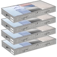 Cajón De Almacenamiento Kukikan Flex Para Debajo De La Cama, Paquete De 4, 10 Cm Con Tapas