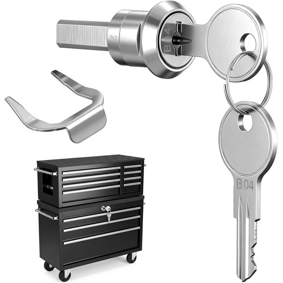 Cerradura para gabinete DPWOUM de acero inoxidable, rotación de 180°, 2 llaves