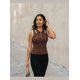thumbnail image 1 of Polera Mujer Sin Mangas Cuello Polo Cierre Talla Única Negro, 1 of 4