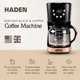 thumbnail image 2 of Cafetera Programable HADEN para 12 Tazas en Negro y Cobre, 2 of 9