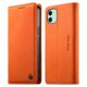 thumbnail image 1 of Funda Billetera de Cuero para [iPhone 12], Bloqueo RFID, Tarjetas y Soporte Naranja, 1 of 5