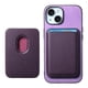 thumbnail image 1 of Funda de Cuero Magnética con Tarjetero para iPhone 14 Cubierta Delgada Morado, 1 of 5