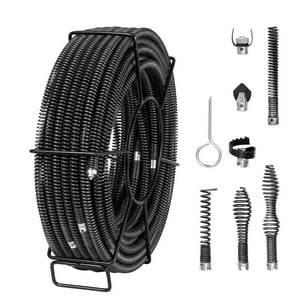 Cable De Limpieza De Desagües Vevor De 100 Pies X 5/8 Pulgadas Para Tubos De 0,8 A 3,9 Pulgadas