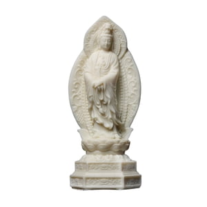 Bothyi - Figura De Guanyin, Pieza De Arte Coleccionable, Figura Para Centro De Mesa, Escritorio, Estantería, Color Blanco