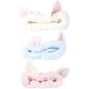 thumbnail image 1 of 3 diademas de maquillaje de spa con orejas de gato de algodón, elásticas, para el pelo, para el lavado de cara y la ducha (azul, blanco y rosa)., 1 of 7