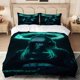 thumbnail image 1 of 3pcs -Slaying Sword Black Character Aura Meditation Print Bedding Set Duvet Cover + Pillowcases, 1 of 1