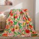 thumbnail image 3 of Peach Throw Blanket Soft Lightweight Plush Flannel Fleece Blanket with Tropical Fruit Leaves Print Pattern for Couch Sofa Bed Travel All Season Decor Blanket for Kids Adults Single, 3 of 5