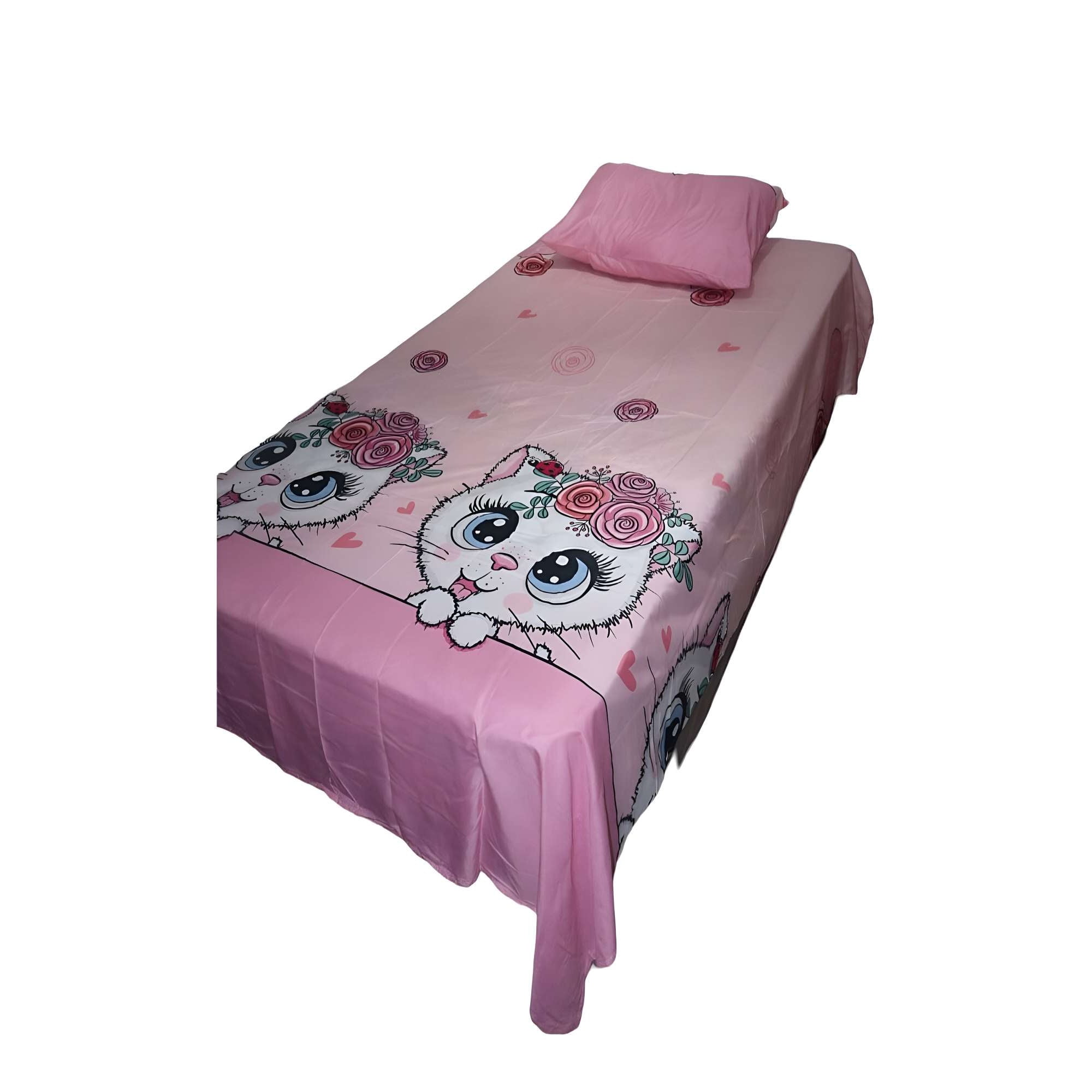 Teng Fei - Juego De Sabanas Infantil Plaza Y Media Gatito Niña