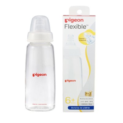 Biberón De Vidrio Boca Standard Transparente 240 Ml Pigeon