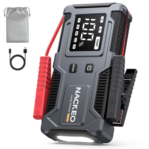 Arrancador NACKEO 6000A 12V 20000mAh con pantalla LCD y luz LED