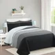 thumbnail image 2 of Cubrecama Quilt Sherpa 2pl Negro Gris Y Blanco Diseño A Franjas Horizontales, 2 of 3