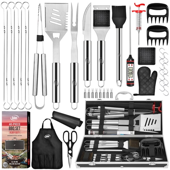 Juego De Herramientas Para Barbacoa Kit De Parrilla De Acero Inoxidable 40 Piezas