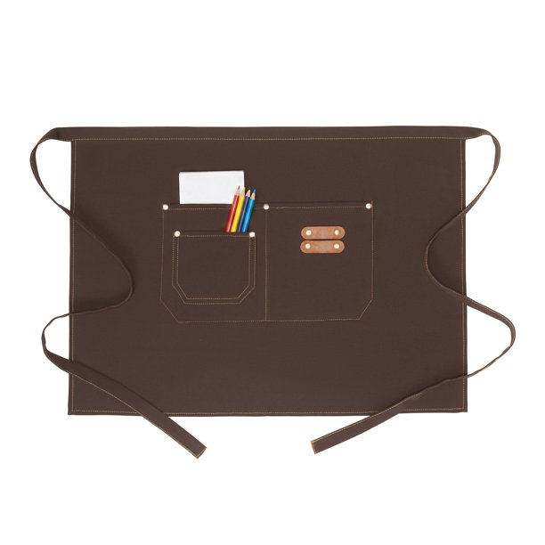 Delantales REGALWOVEN para Mujeres con Bolsillos, Delantal de Cocina Resistente al Agua, Delantal de Cintura Larga para el Hogar y la Cocina 18.4x23.6 pulgadas Marrón Oscuro