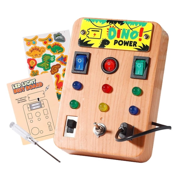 Tablero de Actividades Montessori para Niños Pequeños, Juguete con Interruptores de Luz, Juguete de Viaje, Tablero Sensorial Educativo para Niños, Niñ S