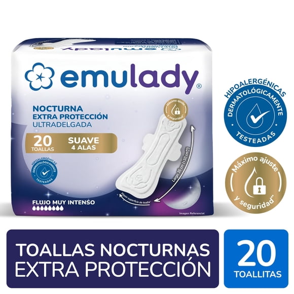 Toallas higiénicas nocturna suave extra protección 20un, 20 Un