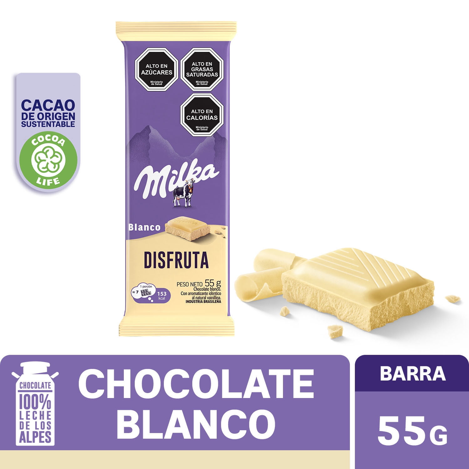 Chocolate Blanco De Leche 55 g Milka