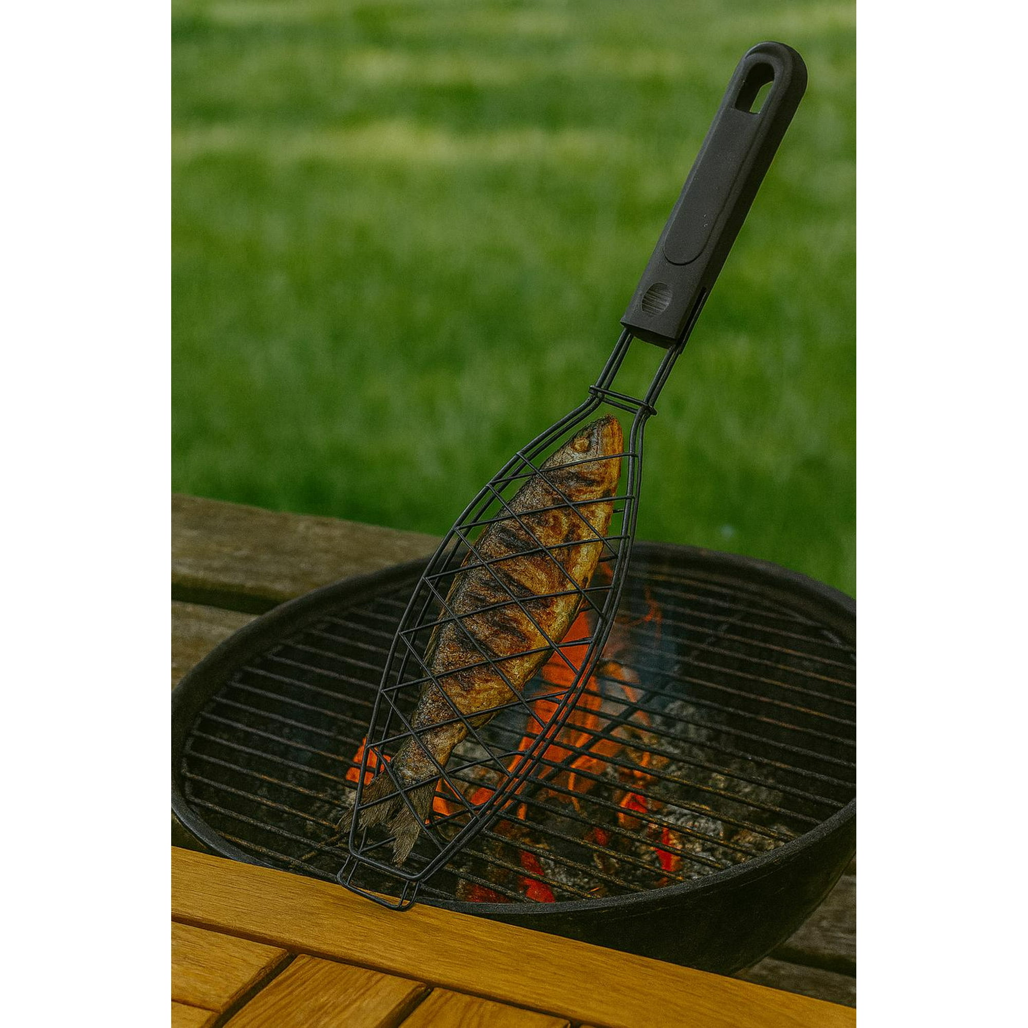 Cosas Casa - Grill Rejilla Antiadherente Para Asar Pescado Stellen Negro