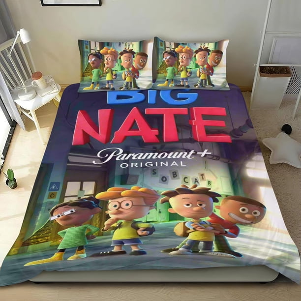Gran Aventura de Nate Conjunto de sábanas temático, trío de piezas, cómodo y amigable con la piel, diseño único, regalo de decoración para el hogar para familiares, amigos y fans, 90 cm * 190 cm