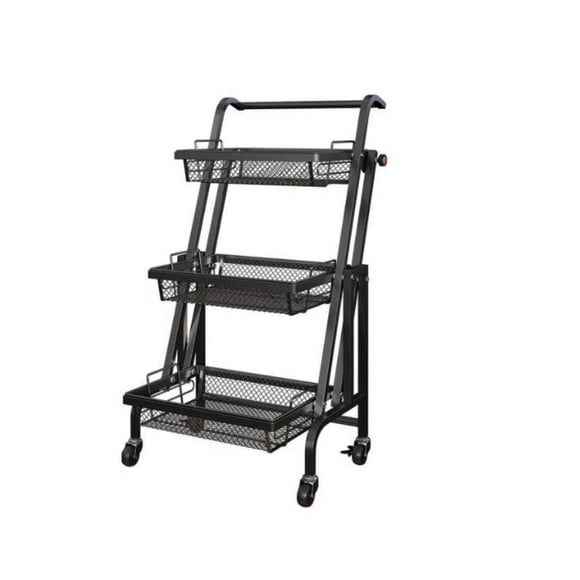 Organizador Carrito Plegable Multiuso Con Ruedas Negro