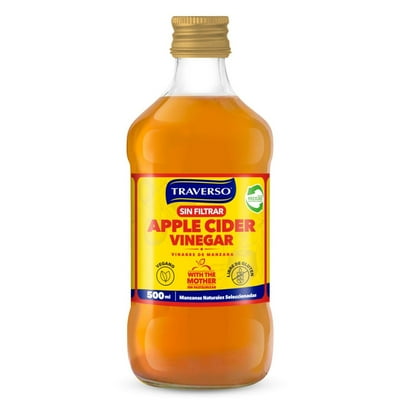 Vinagre De Manzana Sin Filtrar Botella 500 Ml Traverso