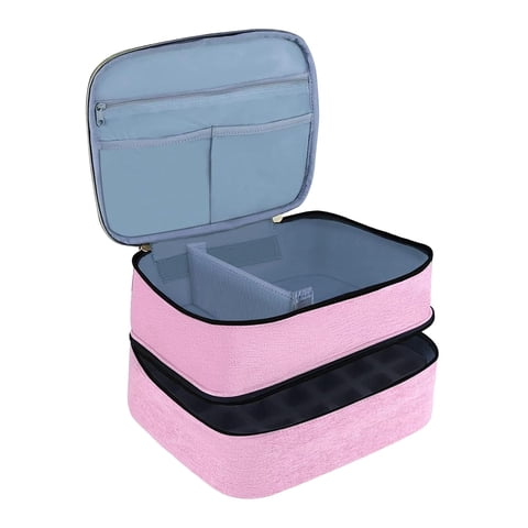 Ioensy - Bolsa De Almacenamiento De Esmalte De Uñas Bolsa De Herramientas De Uñas Para Herramientas De Manicura Lápices Labiales Lámpara De Uñas Rosa