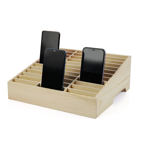 CADDY Ozzptuu Soporte de Celular de Madera 36 Compartimentos 31x27x11 cm