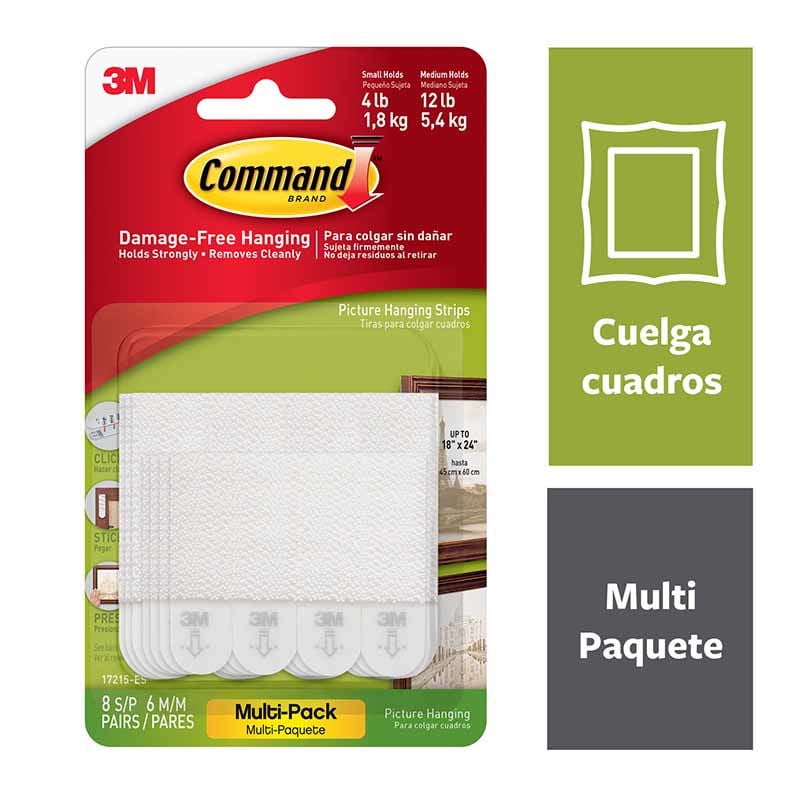 Scotch - Pack Sujetadores Cuadros 8 Pequeños + 6 Medianos