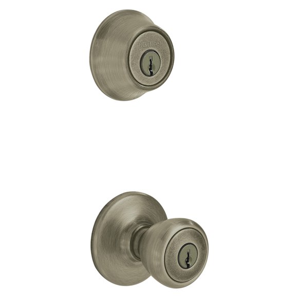 Perilla de entrada Lock Kwikset 690 Tylo, latón envejecido, paquete de 6 unidades