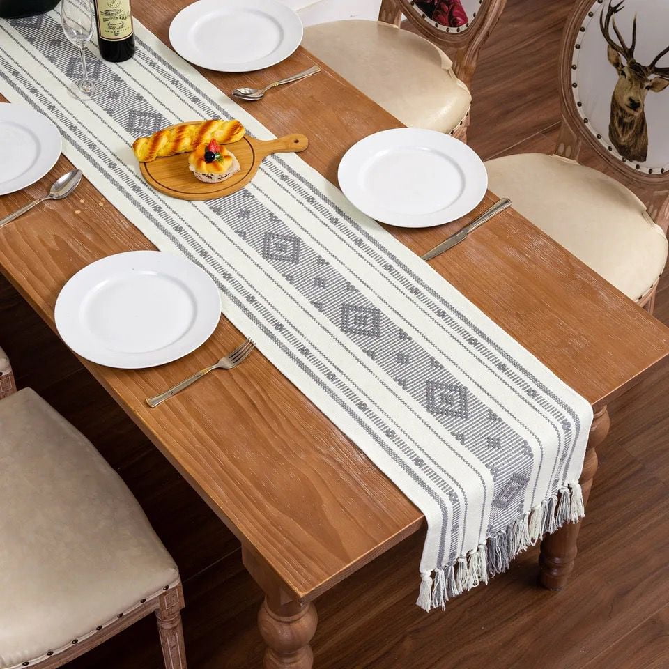 Todohogarsantiagodechile - Camino De Mesa Tejido Gris