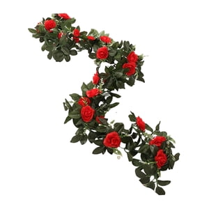 Bothyi - Enredadera De Flores De Peonía Artificial Para Colgar En El Jardín, Guirnaldas Y Banderines De Color Rojo