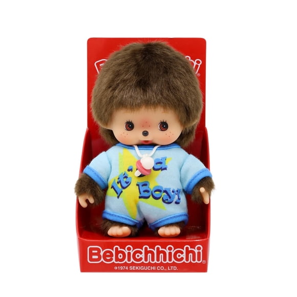 Peluche Sekiguchi Bebichhichi Niño 14 cm con Enterito Azul