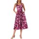 thumbnail image 2 of VESTIDO REFINADO Vestido Floral Sin Mangas para Mujer Vestido Midi de Verano Cuello Cuadrado Vestido Suelto con Bolsillos XS Rojo Rosado, 2 of 6