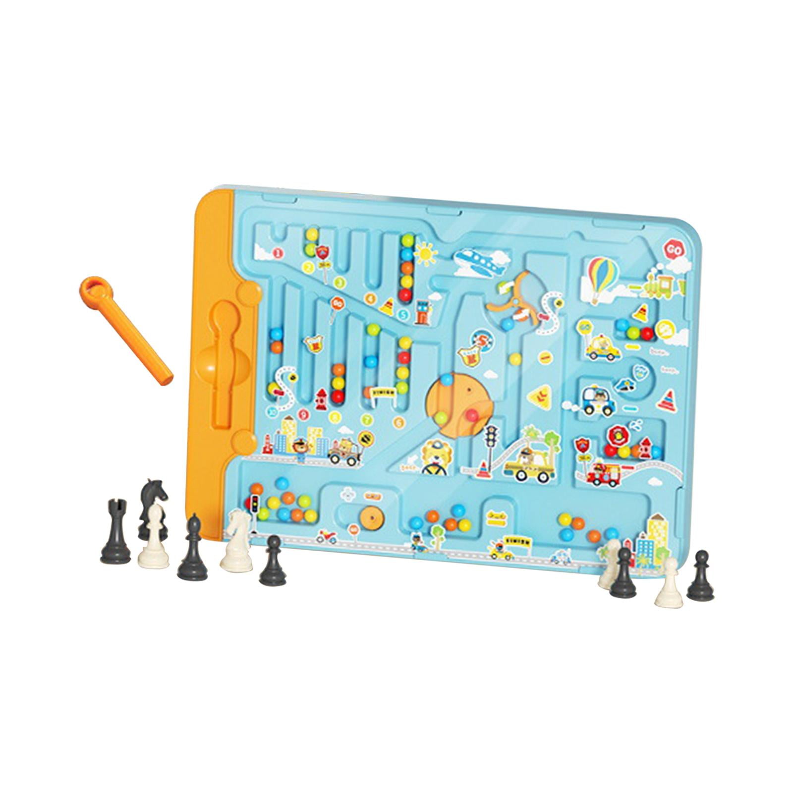 Magideal - Juego De Ajedrez Con Laberinto De Números Magnéticos Para Niños Y Niñas, Habilidades Motoras Finas, Ajedrez Educativo De Tráfico Ajedrez De Tráfico