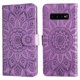 thumbnail image 2 of Funda tipo cartera FOXDOCK para Samsung Galaxy S10 , diseño girasol en relieve, cuero PU, cierre magnético, soporte y tarjetero, 2 of 5