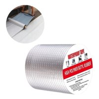 Genérica - Cinta Sellado Goteras Impermeable Techo Ventanas 5 Metros Plateado Liso