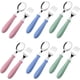 thumbnail image 1 of Juego de 12 cubiertos para niños pequeños con mango redondo, aptos para que los niños coman solos. Incluye 6 tenedores seguros y 6 cucharas soperas (rosa, azul y verde)., 1 of 7